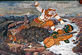 Detail from a mural painting with a 'Ramakien' motif - Thai version of the Indian Ramayana - from the temple complex of the Emerald Buddha, Bangkok (late 18th century) 